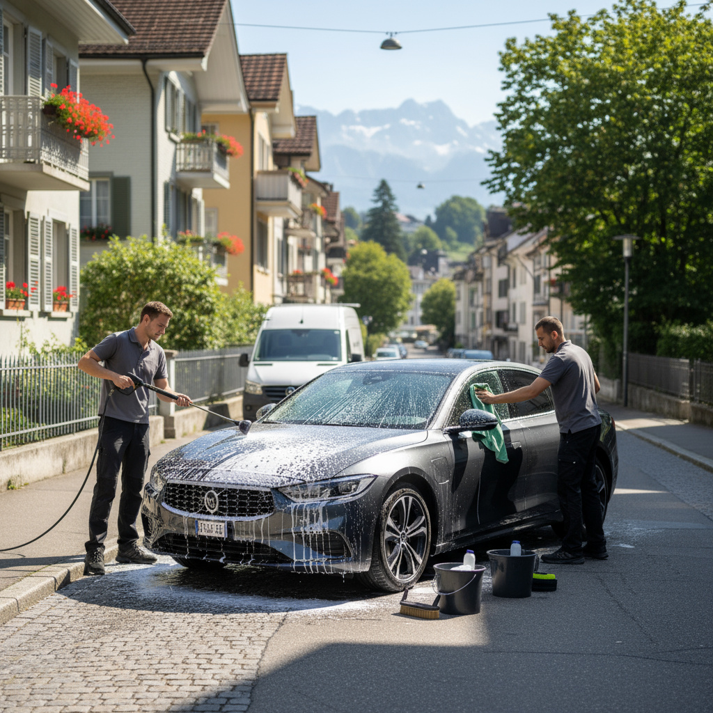 On-site Car Detailing in Zürich – Fahrzeugwäsche und Trocknung vor Ort